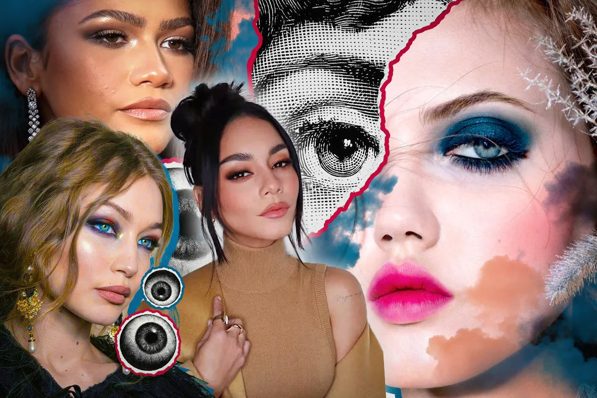 collage by moonsugarbeauty blog with celebrities makeup
