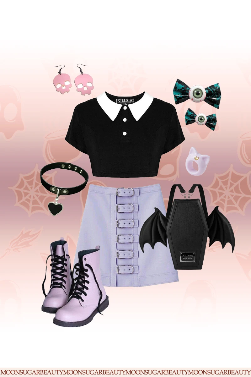 aesthetic halloween costume collage pastel goth