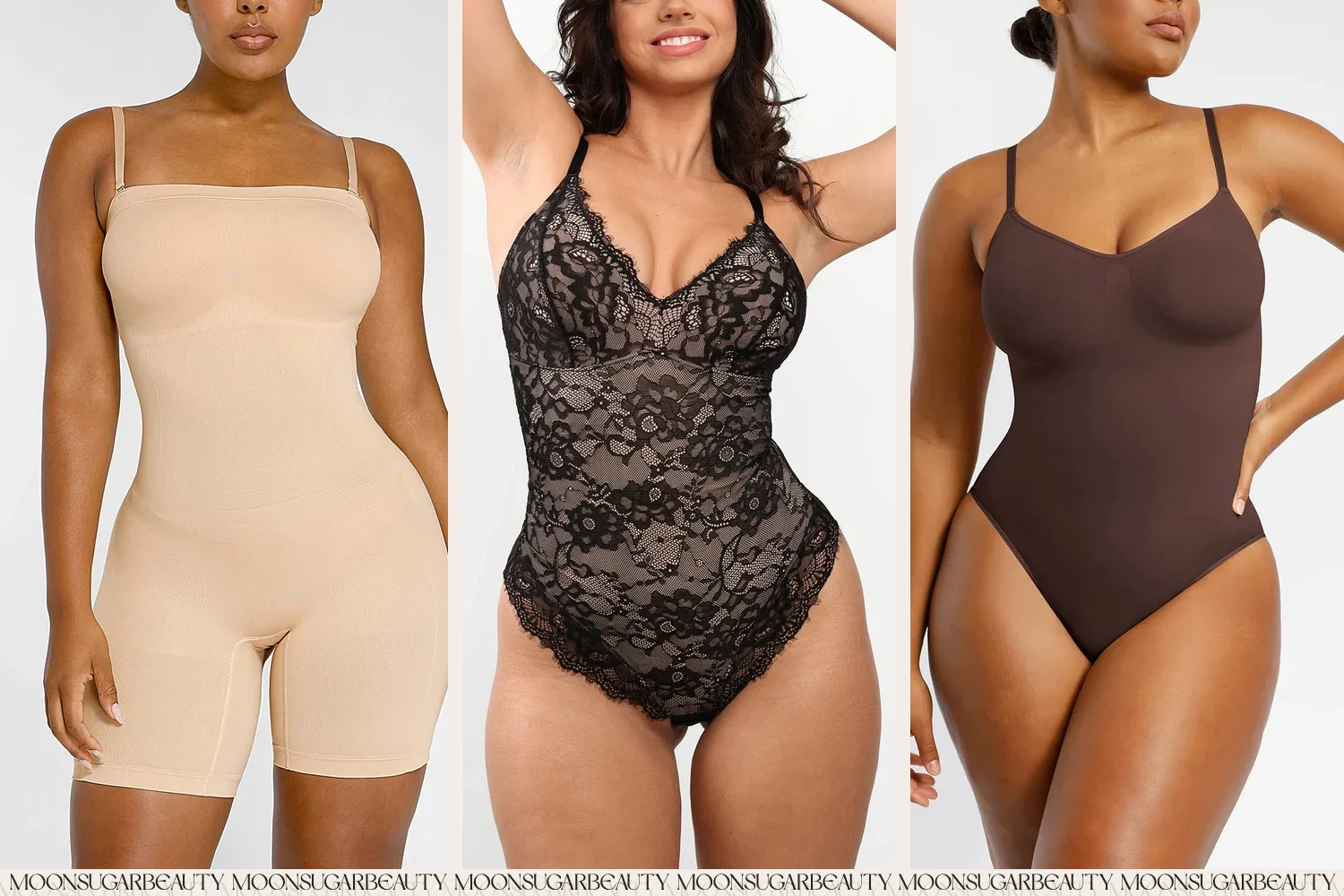 three women in pretty body shapers