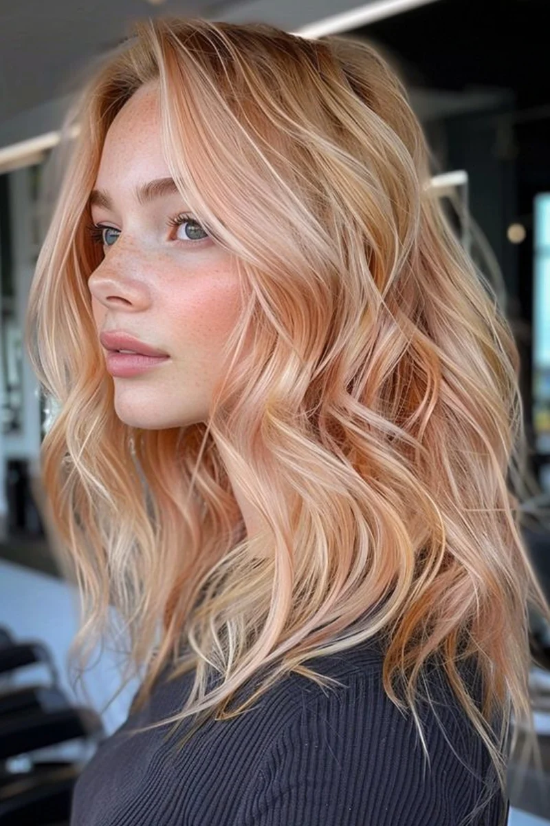 a portrait of a beautiful woman with a strawberry blonde hair